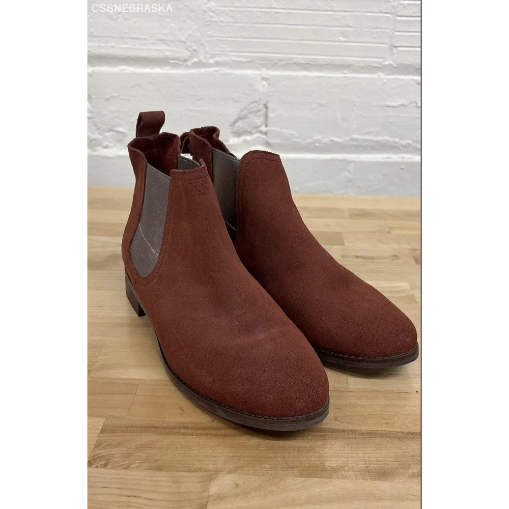 Toms burgendy ankle